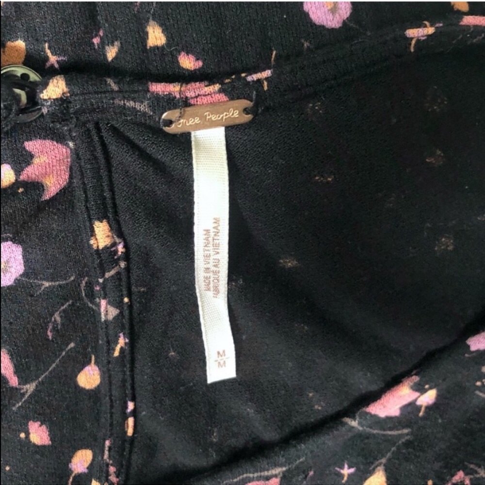 NWOT FREE PEOPLE floral puff sleeve midi dress - Picture 15 of 16